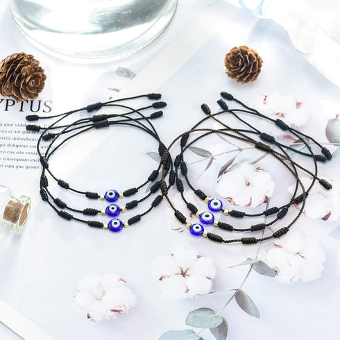 Tarsus (Ver.3) Evil Eye 7 Knot Lucky Bracelets Adjustable Red String Amulet for Women Men Girls & Boys 6 Pcs Bracelets...