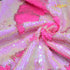 2021 Shimmer Mermaid Neon Pink Iridescent Sequin Fabric Reversible Elegant Fabric Flip Up Sequin Fabric by The Half Yard for DIY...