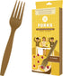 EQUO Sugarcane Disposable Forks (Pack of 15) - Plastic-free, Home-compostable, Heat-safe Utensils for Parties, Events, Camping & More...