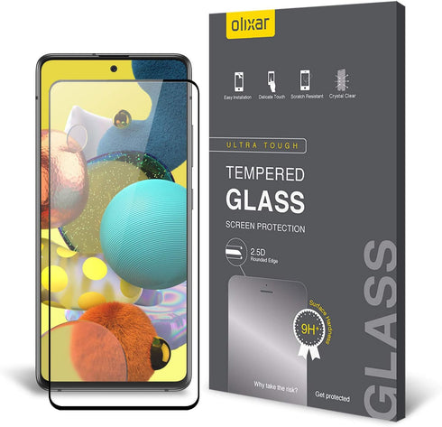 Olixar Screen Protector for Samsung Galaxy A51, Tempered Glass - Reliable Protection, Supports Device Features - Full Video Installation Guide...