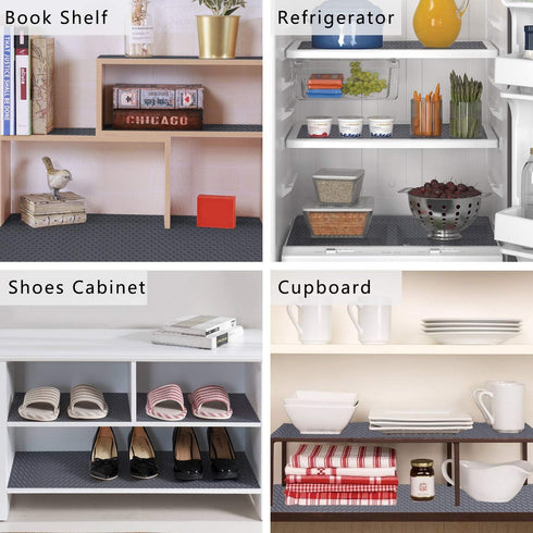 HooTown Shelf Liner Kitchen Cabinet Drawer Mats 11.8 Inch Wide x 78.7 Inch Long, Non Adhesive EVA Plastic Washable Waterproof Pad Protectors for P...