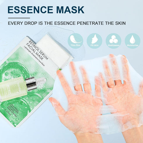 Face Mask Skincare Facial 12 Sheet Facial Spa Moisturizing Skincare Hydrate, Radiance Boost, Soothe, Revitalize, Nourish, Purify Skin For All Skin...