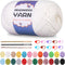 200g Yarn for Crocheting, Crochet Yarn, Easy Yarn for Beginners with Easy-to-See Stitches, Stitch Marker, Big Eye Blunt Needle, Beginner Yarn for ...