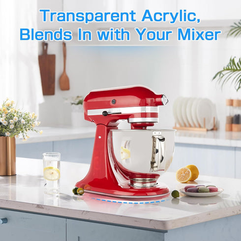 Mixer Slider Mat for KitchenAid Stand Mixer 4.5-5 QT, Transparent Acrylic Appliance Sliding Tray Mixer Mover Slider Mat for Kitchen aid Ice Cream ...