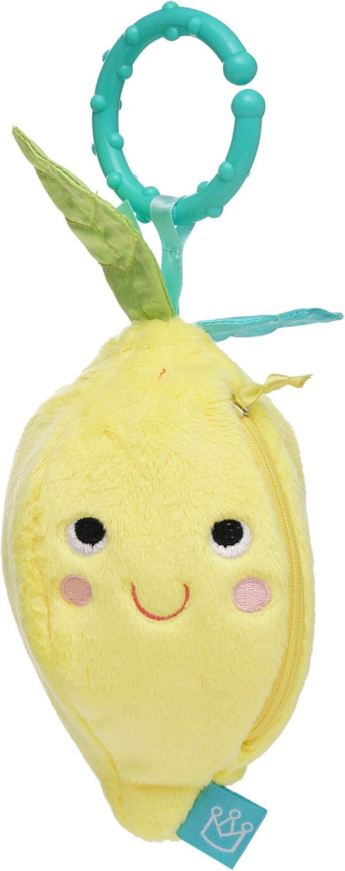 Manhattan Toy Mini-Apple Farm Lemon Baby Travel Toy with Rattle, Squeaker, Crinkle Fabric & Teether Clip-on Attachment...
