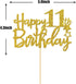Gold Glitter Happy 11th Birthday Cake Topper - 11 Sign Cake Topper - Cheers to 11 Years Party Supplies - 11th Birthday Party Decoration...