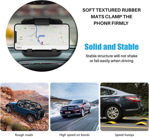 WixGear Car Phone Mount, Dashboard Cell Phone Holder, Dash Mount Cell Phone Holder for Smartphone, Mobile Phone Car Mat Pad for Samsung, Galaxy, N...