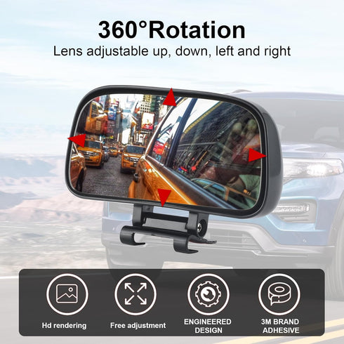 LivTee Blind Spot Mirror, Adjustable Mounted Blindspot Mirror HD Glass Wide Angle View, Side Rearview Mirror Universal, Black...