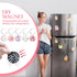 124pcs Craft Magnets Glass w Adhesive Backing and Transparent Clear Glass Cabochons DIY Craft Fridge Magnets Sticker for Refrigerator(62 Sets,1 In...