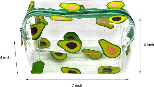 Cute makeup bag, transparent portable makeup bag, waterproof toiletries storage bag, large capacity pen bag (Avocado)......
