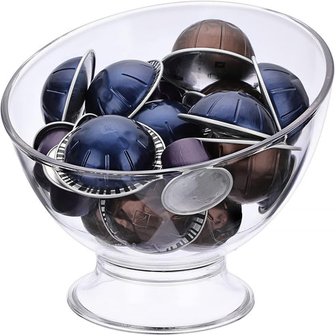 ELLDOO Clear Coffee Pod Holder, Plastic K Cup Holder Capsule Creamer Organizer, Candy Dish Fruit Jar Container Salad Bowl for Counter, Coffee Bar,...