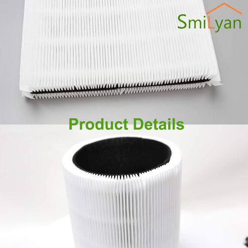 Smilyan 3 Pack Blue Pure 411 Replacement Filters for Blueair Blue Pure 411 411+ 411 Auto and Mini Air Purifier...
