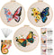 GLTAYLMY 3 Pack Embroidery Kits with Butterfly Pattern for Beginner Adults,Cross Stitch Kits with 1 Plastic Embroidery Hoops,Needles and Color Thr...