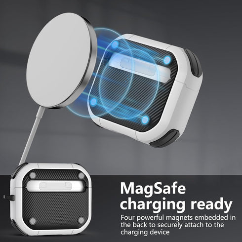 AirPods 3 Case Cover (2021) with Cleaner kit,AirPods 3rd Generation Charging Case with Magnetic Lid,Compatible with MagSafe,Powerful Drop Protecti...