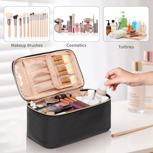 OCHEAL Makeup Bag, Travel Makeup Bag Organizer Waterproof Cosmetics Make Up Bag,Toiletry Bag for Women,Large Capacity for Girls Daily Use Dorm Roo...