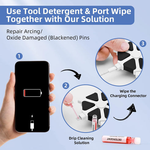 iPhone Cleaning Kit iPhone Cleaner, Charging Port Cleaning Multi-Tool Phone Repair & Restore Lightning Port Cell Phone Cleaner for iPhone iPad, Sp...