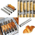 Screw Croissant Molds, VolksRose 12 PCS Non-stick Stainless Steel Waffle Cone Roll Pastry Cream Horn Forms Pancake Making Tool Cannoli Tubes DIY S...
