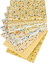Hanjunzhao Yellow Fat Quarters Cotton Fabric Bundles 18 x 22 inch for Quilting Sewing Crafting...
