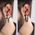 16 Pairs Stainless Steel Punk Y2K Black Dangle Earrings for Men, Axe Skull Screw Cone etc Huggie Hoop Long Chain Piercing Hoop Earrings Set for Un...