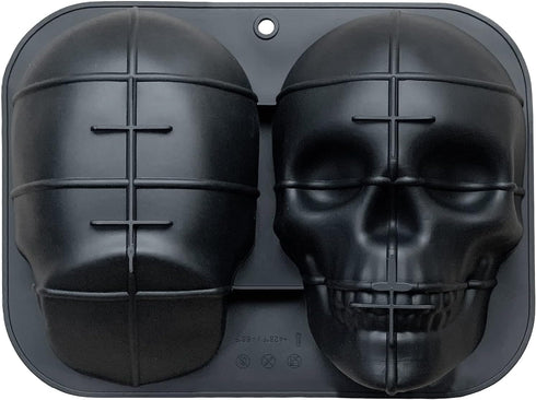 JETKONG Extra Large Silicone Skull Cake Mold Haunted Skull Baking Cake Pan for Halloween and Birthday Party...