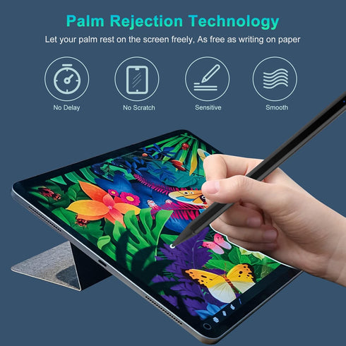 2022 iPad Pro 12.9-Inch 5th/4th/3rd Generation Stylus Pen with Palm Rejection, Active Stylus Plastic Tip Digital Smart Pencil for Apple iPad Pro 1...