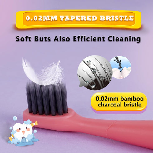 Compatible with Burst Kids Electric Toothbrush Replacement Heads with Dust Cover Caps, for Burst Kids Toothbrush,6 Pack, Light Pink...
