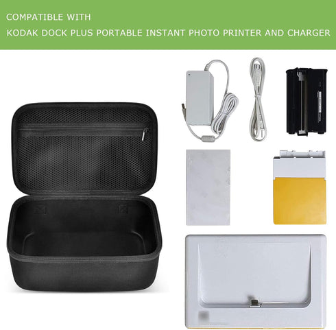 ALKOO Case Compatible with Kodak Dock Plus 4x6 Instant Photo Printer (2022 Edition), Storage Bag for Bluetooth Portable Picture Printer & Photo Pa...