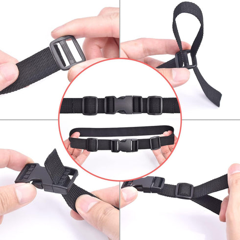 6 Pack 1" Buckle Quick Side Release Buckles Dual Adjustable No Sewing Clips Plastic Buckle Replacement for Nylon Webbing Straps Backpack Belt Dog ...