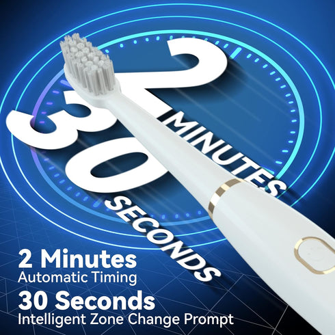 7AM2M Sonic Electric Toothbrush for Adults and Kids- High Power Rechargeable Toothbrushes with 8 Brush Heads,5 Adjustable Modes, Built-in 2-Minute...
