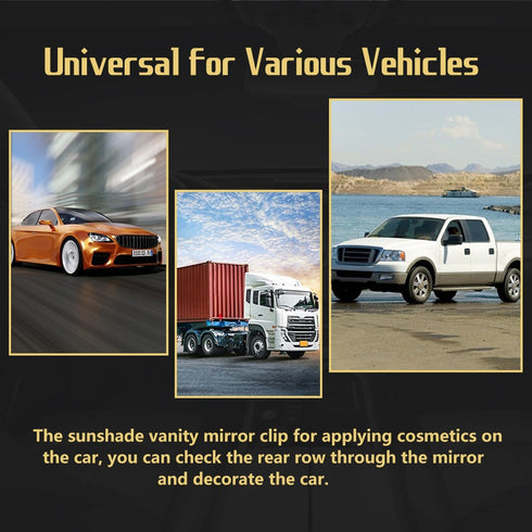 1 PC Car Sun Visor Vanity Mirror, Clip-on Automotive Cosmetic Vanity Mirror, Deluxe Makeup Sun-Shading Mirror, 6.57"x4.33" Universal Vehicle Inter...