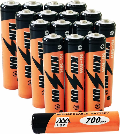 KINSUN AAA 700mAh 1.2V NiMH Rechargeable Batteries for Outdoor Solar Garden Lights Landscape Pathway Driveway Walkway Backyard Patio Lawn Porch Fe...