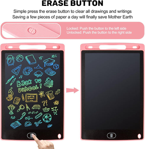 LCD Writing Tablet, 2 Packs Drawing Pads for Kids 3 4 5 6 Years Old 8.5 Inch Colorful Lines Doodle Scribble Boards Educational Toys for Boys Girls...