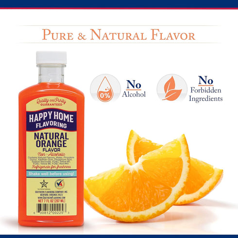 Happy Home Natural Orange Flavoring, Non-alcoholic, Certified Kosher, 7 oz...