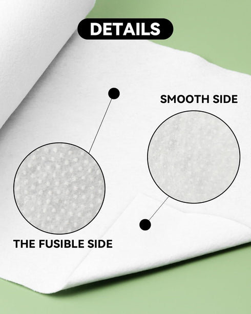 PLANTIONAL Iron-On Fusible Fleece Interfacing: 11.8 Inches x 10 Yards Lightweight One-Sided Loft Iron On Fusible Fleece White for Quilting Tote Ba...