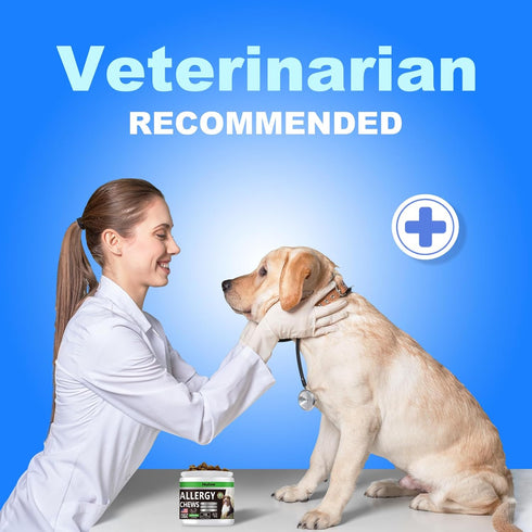 Dog Allergy Relief Chews, Itch Relief and Probiotics for Dogs, Fish Oil Omega 3, Seasonal Allergies, Itchy Skin Relief, Anti Itch Treats, Immune H...