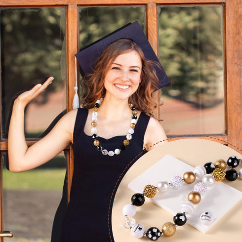 60pcs 20mm Graduation Plastic Beads, Large Bubblegum Beads with Lobster Clasp Extension Chain Fine Wire Spacer Beads Rhinestone Chunky Beads for D...