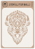 Bison Head Stencil, 8.5 x 11 inch (M) - Classic American Buffalo Bison Head Stencils Template for Painting...