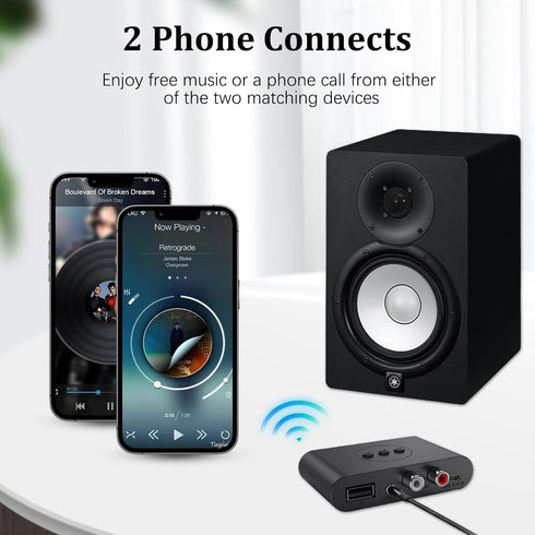 NFC Enabled Bluetooth Audio Receiver, Bluetooth 5.2 Wireless Audio Adapter for Home Stereo/Car Stereo/AV Receiver/Headphone/Speaker, Handsfree Cal...