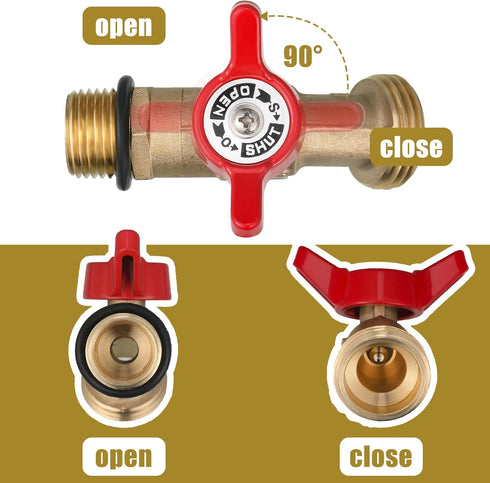 Nuanchu 275-330 Gallon IBC Tote Tank Adapter 2 in 1 IBC Tote and Coarse Thread 3/4 Inch Brass Hose Faucet Valve with Ball Valve for Garden Hose Co...