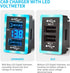 MICTUNING Upgraded Dual USB Port 6.4A QC3.0 Quick Charger with Blue LED Digital Voltmeter Replacement for Toyota, Compatible with Cellphone iPad P...