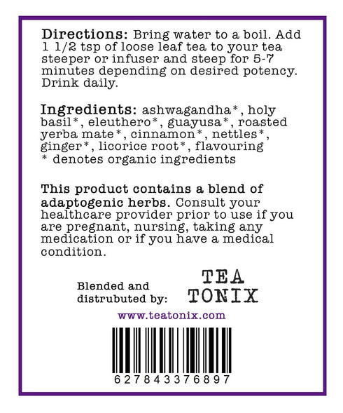 BE RESILIENT Tea with Ashwagandha, Holy Basil, and Eleuthero 60g (2.12oz) - Herbs to Help Recover from Stresses while Nourishing the Adrenals...