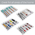 Smart Design Expandable 5 Compartment Plastic Drawer Organizer - Non-Slip Lining and Feet - BPA Free - Utensils, Flatware, Office, Personal Care, ...