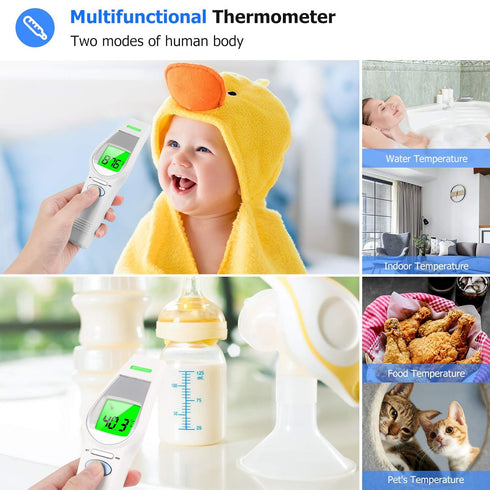 Forehead Thermometer for Adults and Kids: Fever Thermometer for Home - Large Bolded Digital Temperature Reading...