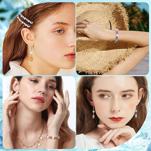 SUNNYCLUE 1 Box 80Pcs Fish Beads Bulk Small Fish Animal Beads Summer Sea Animals Fish Charms Blue Orange Double Sided Electroplated Frosted Fish L...