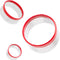 3 Pcs Round Cookie Cutters - Circle Biscuit Cutter for Baking, 0.4mm Food-Grade Stainless Steel, Red Soft Rubber Top for Protection...