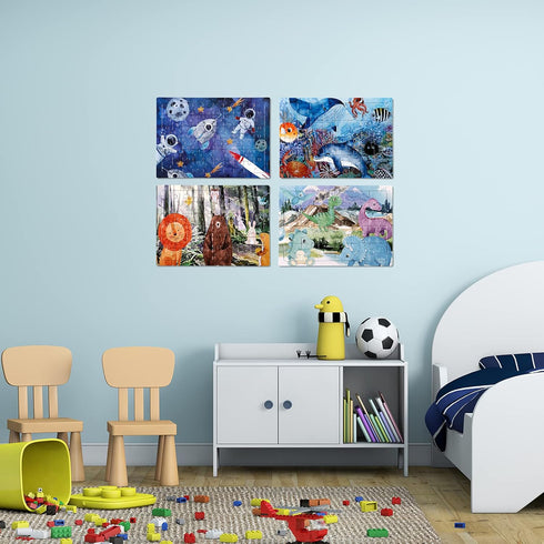 4 in 1 Increasing Difficulty Kids Puzzle for Kids, Ages 3-8, 24-60-Piece Puzzles, Puzzles for Children Learning Educational Puzzles Toys for Boys ...
