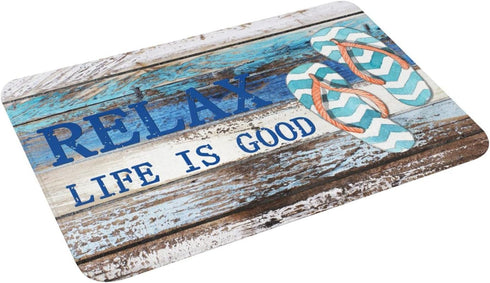 Beach Nautical Old Planks Coastal Ocean Relax Fun Indoor Door Mat Non-Slip Home Bath Room Decoration Mat Rug Housewarming Gift 23.6in*15.7in...