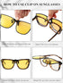 Weewooday 6 Pairs Large Polarized Clip on Sunglasses UV Protection Driving Clip on Sunglass Colorful Flip Frame Glasses for Women Men Eyeglasses...