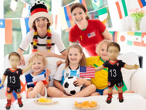 18 Inch Doll Clothes - Team USA 6 Piece 18" Doll Soccer Uniform Fits 18 inch Doll, includes Headband,Shirt,Shorts, Socks,Shoes and Football...