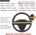 15 Inch 3D Universal Artificial Leather Steering Wheel Cover Stitch On Wrap with Needle & Thread Non-slip Black...